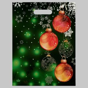 Пакет полиэтиленовый с пробивной ручкой 31*40 Шары в зеленых огнях, арт. 5215252