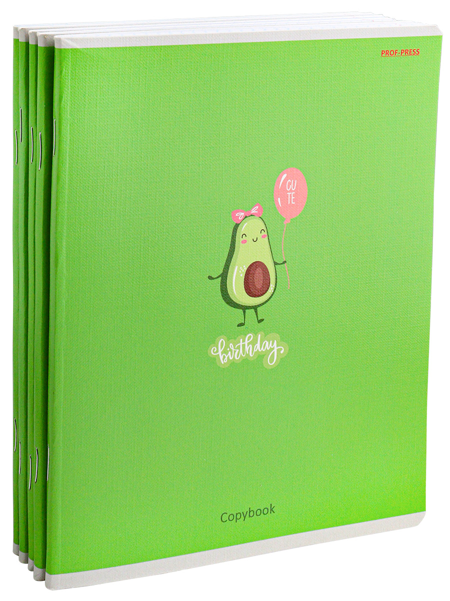 Тетрадь А5 48листов клетка ПРОФ-ПРЕСС Авокадо, арт. 48-3014