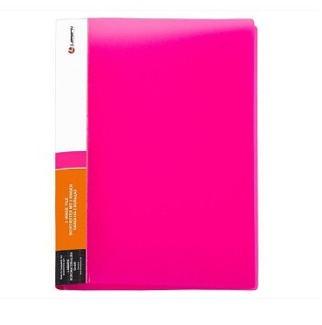 Папка на 2-х кольцах А4 25мм пластиковая LAMARK розовая неон, арт. RF0067-IMRD