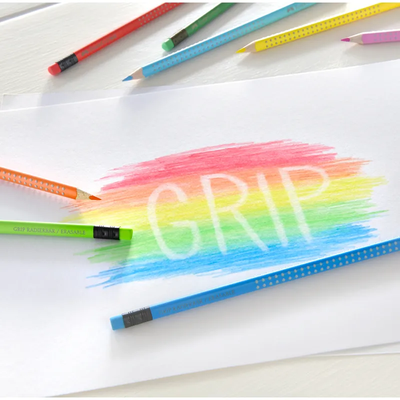 Карандаши цветные 10цветов FABER-CASTELL Grip с ластиками, арт. 116613