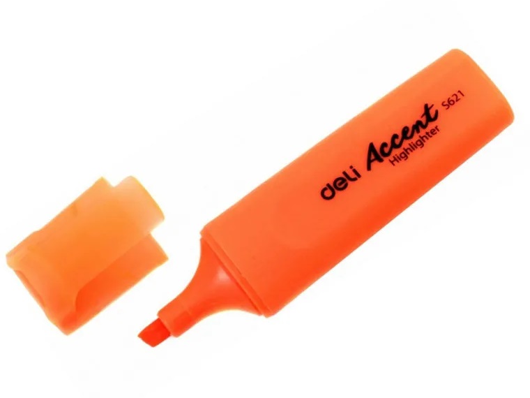 Маркер текстовый оранжевый 5мм DELI Accent, арт. S621