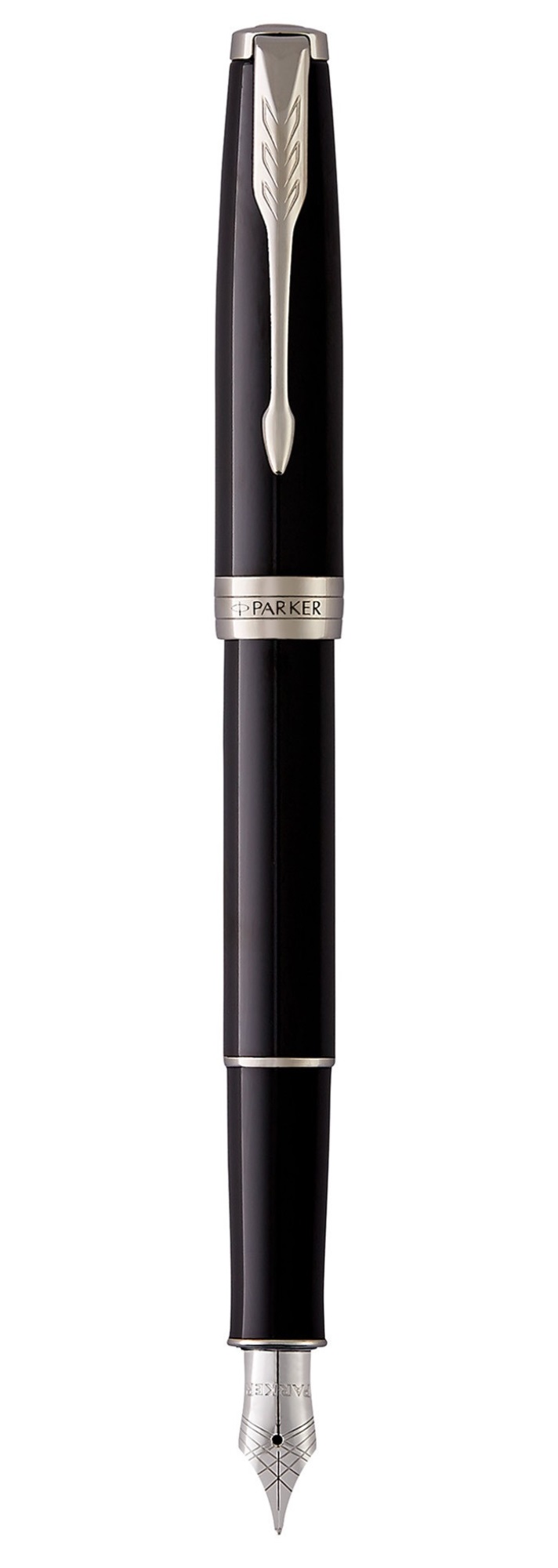 Ручка подарочная перьевая PARKER Sonnet LaqBlack СT корпус черный/серебро, арт. R0808810/S0808800/0703970