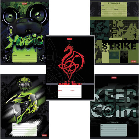 Тетрадь А5 18л клетка ХАТБЕР Для мальчиков ассорти, арт. 18Т5В1/106319/23003/23004/23005