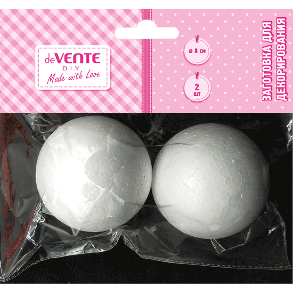 Заготовка для творчества Шары из пенопласта 2шт/упак deVENTE, арт. 8003903
