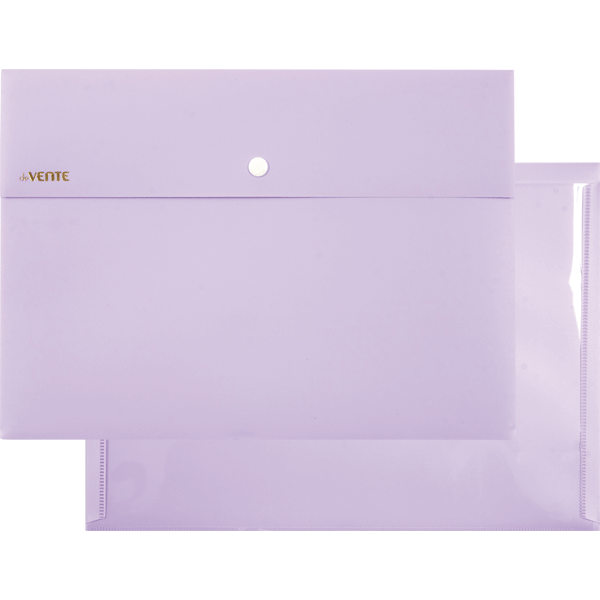Папка конверт на кнопке А4 350мкм deVENTE Pastel карман сиреневая, арт. 3071854
