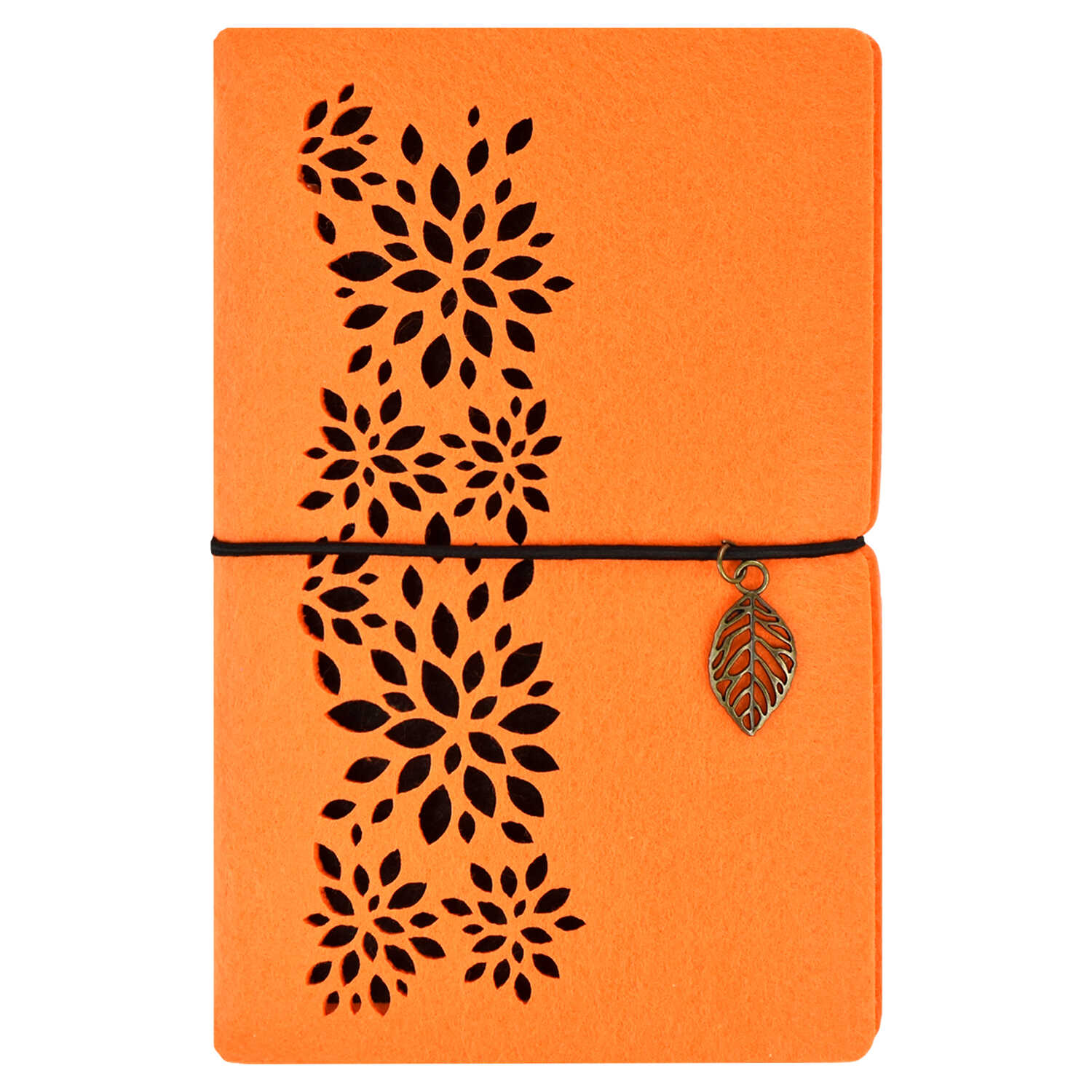 Записная книжка А6+ 80л ФЕНИКС фетр с вырубкой оранжевая, арт. 45375