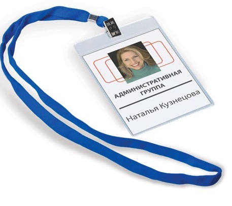 Бейдж вертикальный на синем шнурке ДПС 87*120, арт. 1065.ВК-101