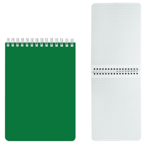 Блокнот А5 60листов клетка спираль ХАТБЕР зеленый, арт. 60Б5B1гр_12535