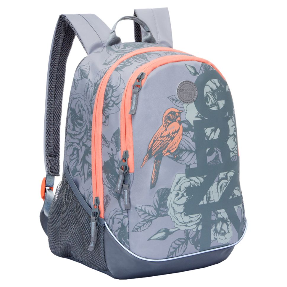 Рюкзак GRIZZLY RD-953-5/3 серый уплотненная спинка с вентилируемыми вставками, арт. RD-953-5/3 