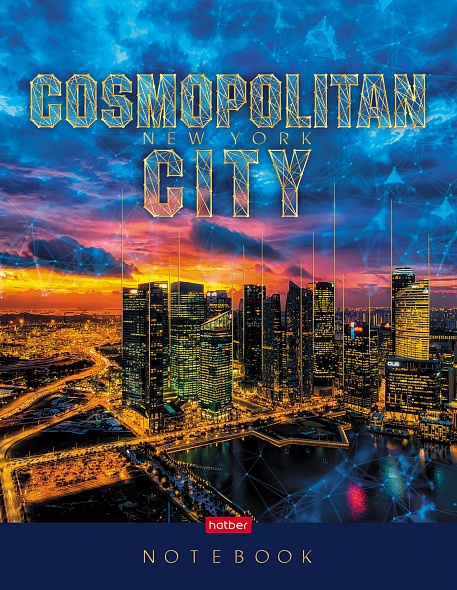 Блокнот Бизнес А5 80л клетка ХАТБЕР Cosmopolitan city тв обл, арт. 80ББ5лофВ1_23647