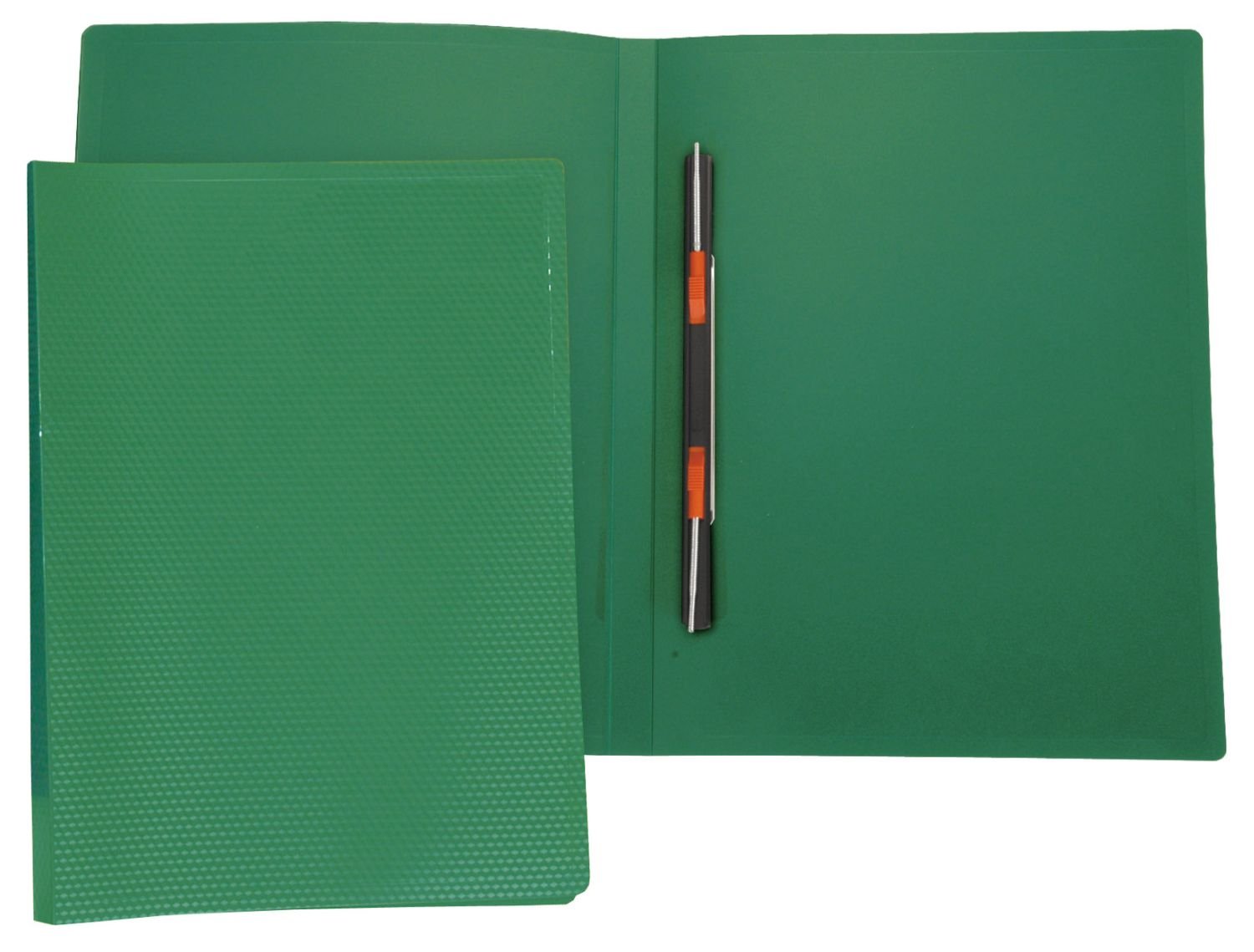 Папка скоросшиватель пластиковая с пружинным механизмом ERICH KRAUSE Diamond зеленая, арт. 14834