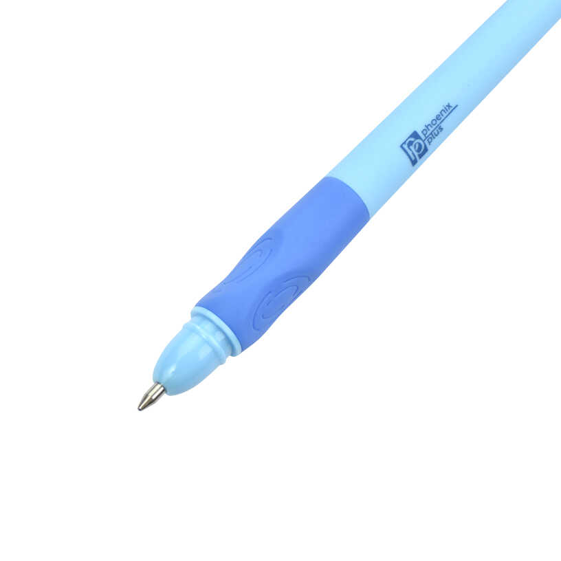 Ручка пиши-стирай гелевая синяя ФЕНИКС  корпус ассорти soft-touch с резиновым держателем, арт. 59422