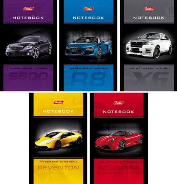 Блокнот А7 48л клетка склейка ХАТБЕР Автопанорама цветной блок, арт. 48Б7B1к