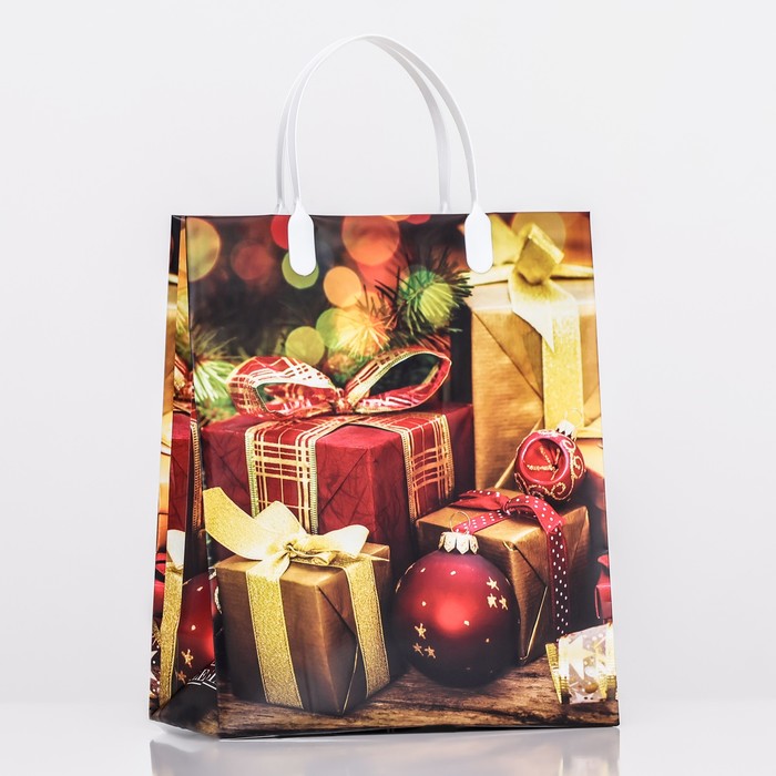 Пакет пластиковый пластиковые ручки 26*23 Подарок ассорти, арт. 10101127