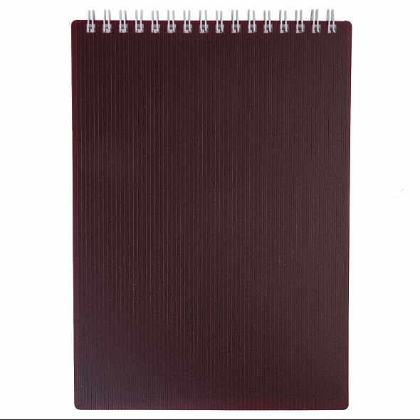 Блокнот А5 80л клетка спираль ХАТБЕР VELVET Бордо пластиковая обложка, арт. 80Б5В1гр_01606