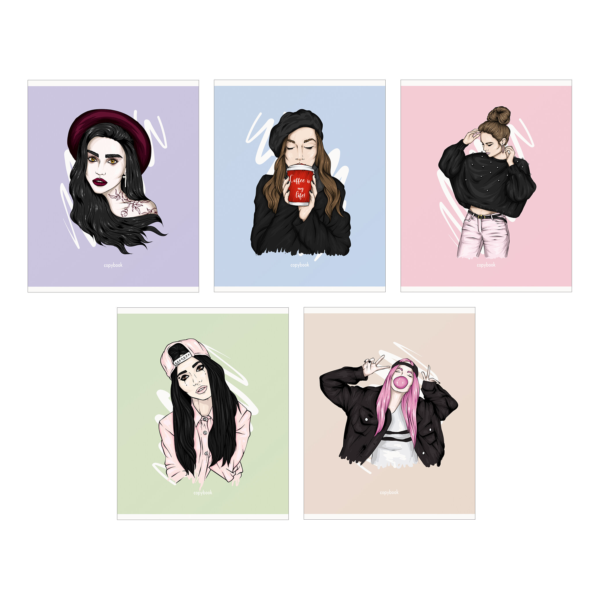 Тетрадь А5 48л клетка LISTOFF Only for girls ассорти, арт. ТКК2Л487852