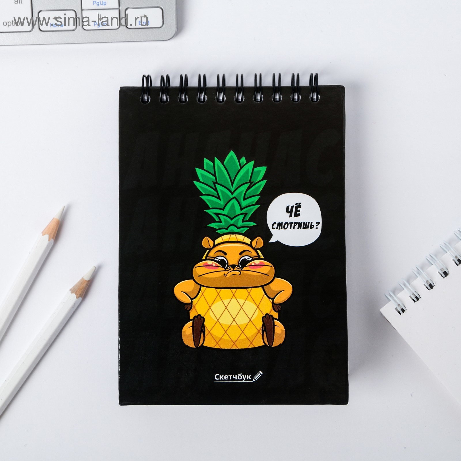 Блокнот/скетчбук А6 80л 100г/м2 спираль ARTFOX Хомяк-ананас, арт. 4675839