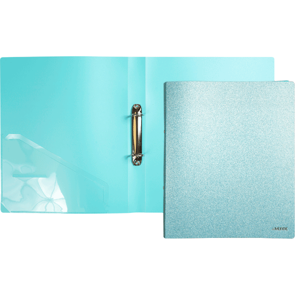 Папка на 2-х кольцах А4 25мм deVENTE Glitter Shine +карман с блестками бирюзовая, арт. 3081901