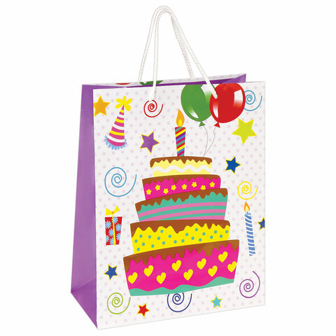 Пакет подарочный 26*32 ЗОЛОТАЯ СКАЗКА Именинный торт , арт. 606592