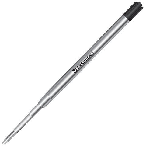 Стержень шариковый черный 98мм 1,0/0,5 BRAUBERG объемный металлический масляный, арт. 170347