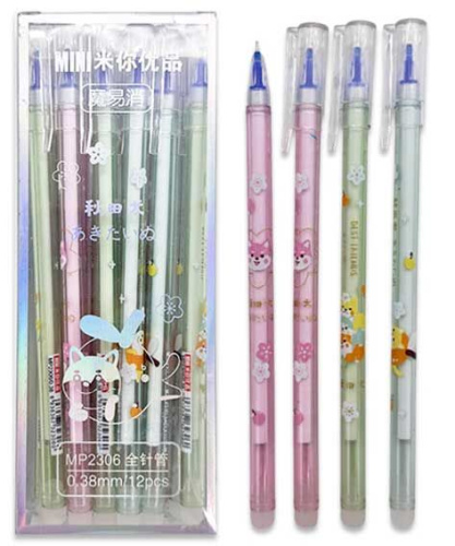 Ручка пиши-стирай гелевая синяя INTELLIGENT корпус ассорти, арт. DM-11