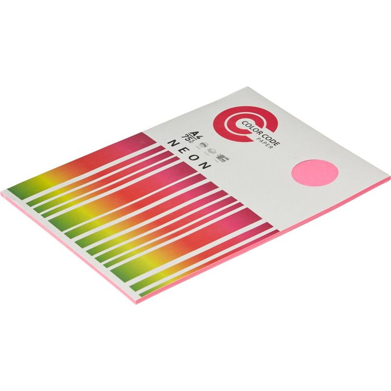 Бумага для офисной техники цветная А4 75г/м2 малиновая неон COLOR CODE 50л, арт. 473357