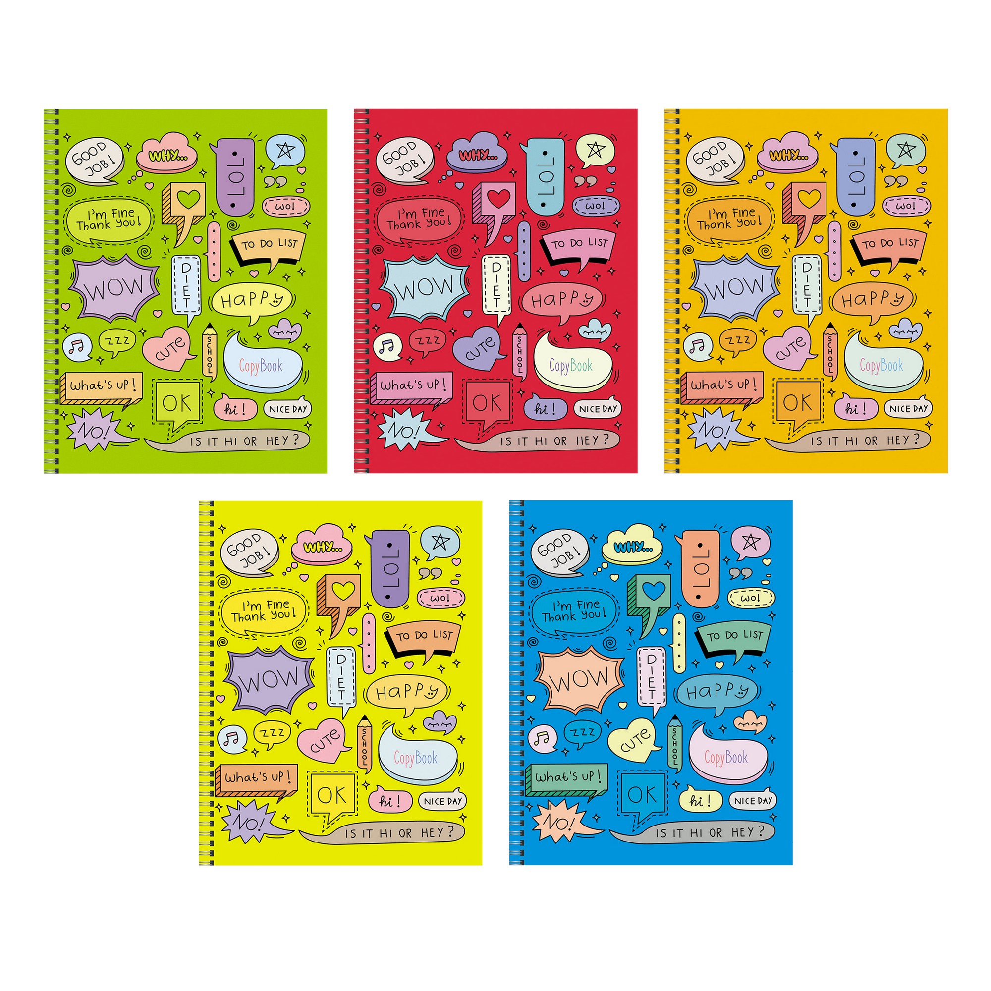 Тетрадь А5 48л клетка спираль UNNIKA Яркие эмоции ассорти, арт. ТСБ486669