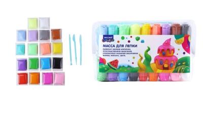 Пластилин супер легкий 18цв MAZARI со стеками, арт.  M-4194-18