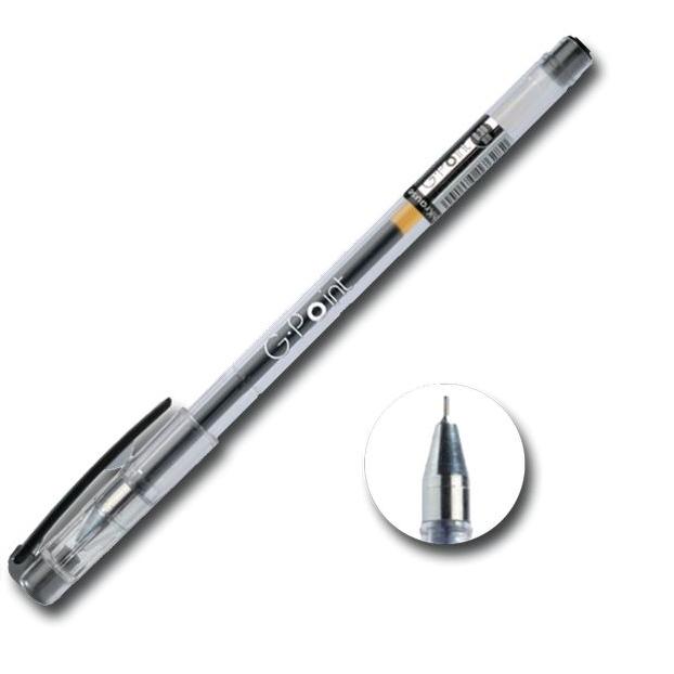 Ручка гелевая черная игольчатый стержень 0,38/0,25 ERICH KRAUSE G-Point корпус прозрачный, арт. 17628