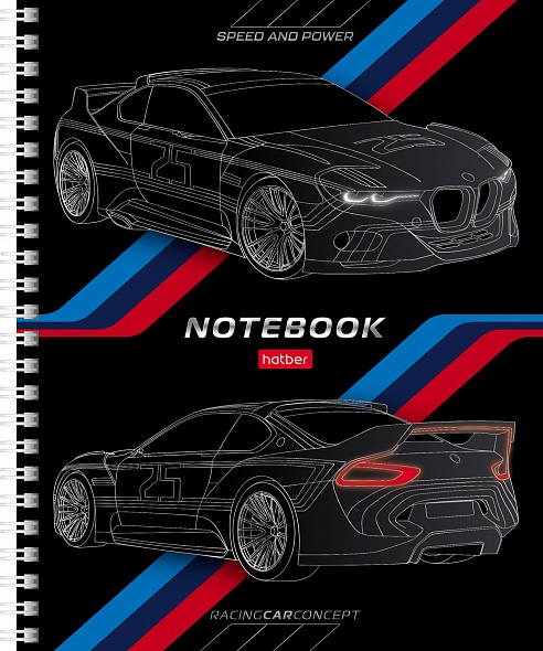 Тетрадь А5 48л клетка спираль ХАТБЕР Скорость и мощь ассорти, арт. 48Т5лофВ1гр