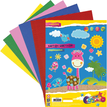 Картон цветной гофрированный А4  5цв 5л deVENTE, арт. 8040515