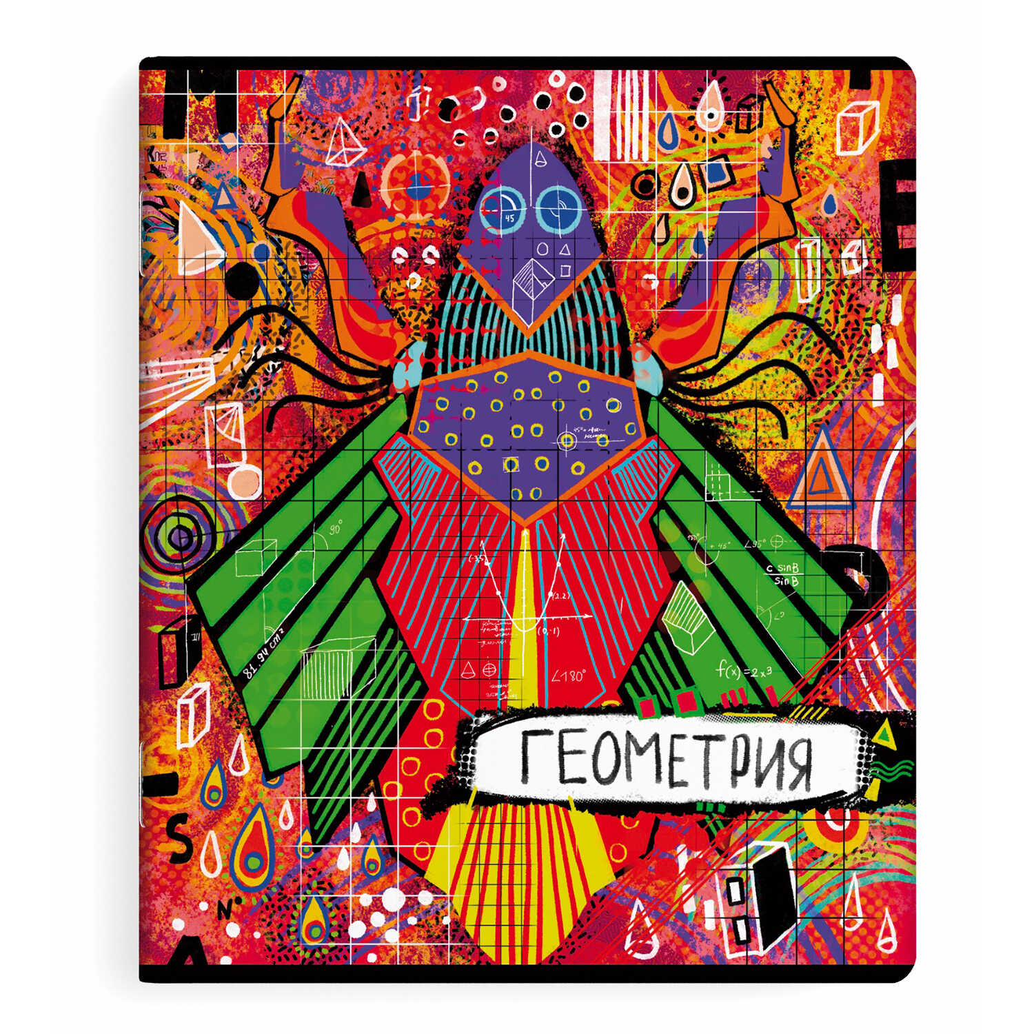 Тетрадь предметная Геометрия 48листов клетка ФЕНИКС Граффити, арт. 60475