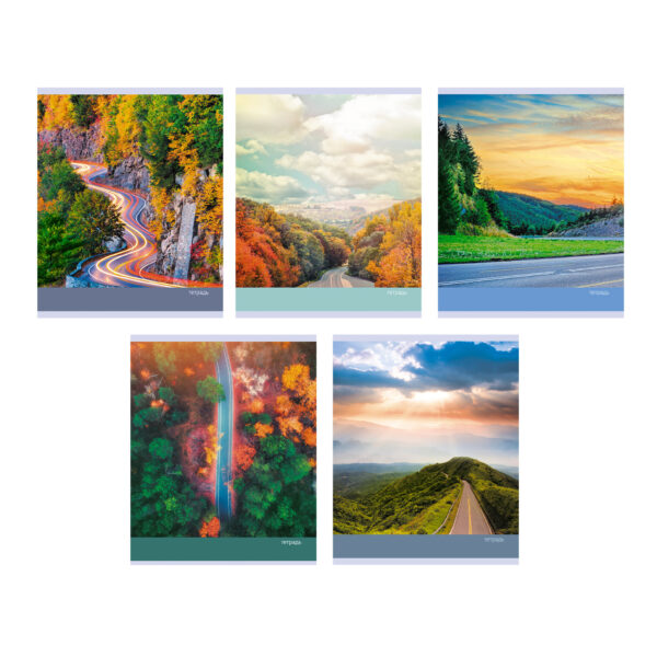 Тетрадь А5 48л линия LISTOFF Дорога ассорти, арт. ТЛ488359