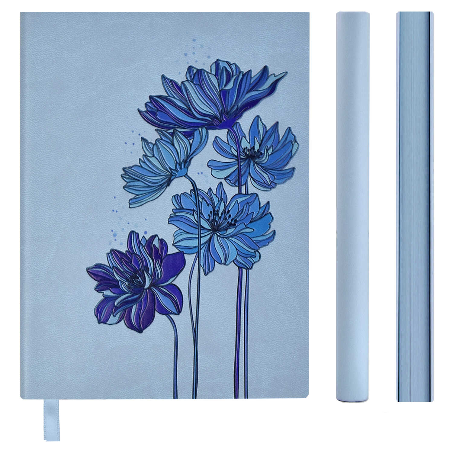 Ежедневник недатированный А6+ ФЕНИКС Escalada Виннер искусственная кожа голубой срез голубой, арт. 50271