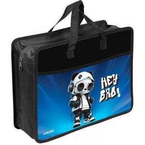 Папка для тетрадей А4 на молнии c ручками deVENTE Hey Bro! дно с расширением до 10см, арт. 8057626