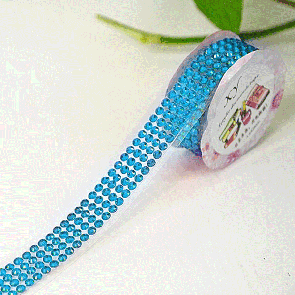 Лента декоративная с клеевой основой 16мм*50см Стразы голубые deVENTE, арт. 9040220