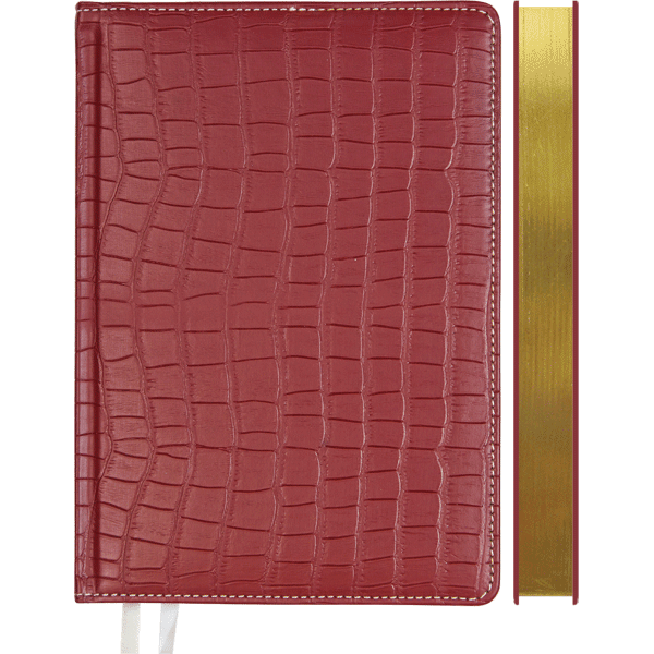 Ежедневник датированный 2024 А5 deVENTE Wild кремовый блок искусственная кожа бордовый срез золотой, арт. 2232416