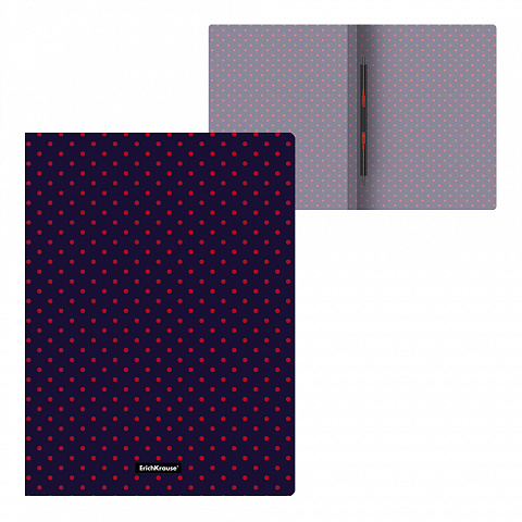 Папка скоросшиватель пластиковая с пружинным механизмом ERICH KRAUSE Dots in Blue, арт. 52765