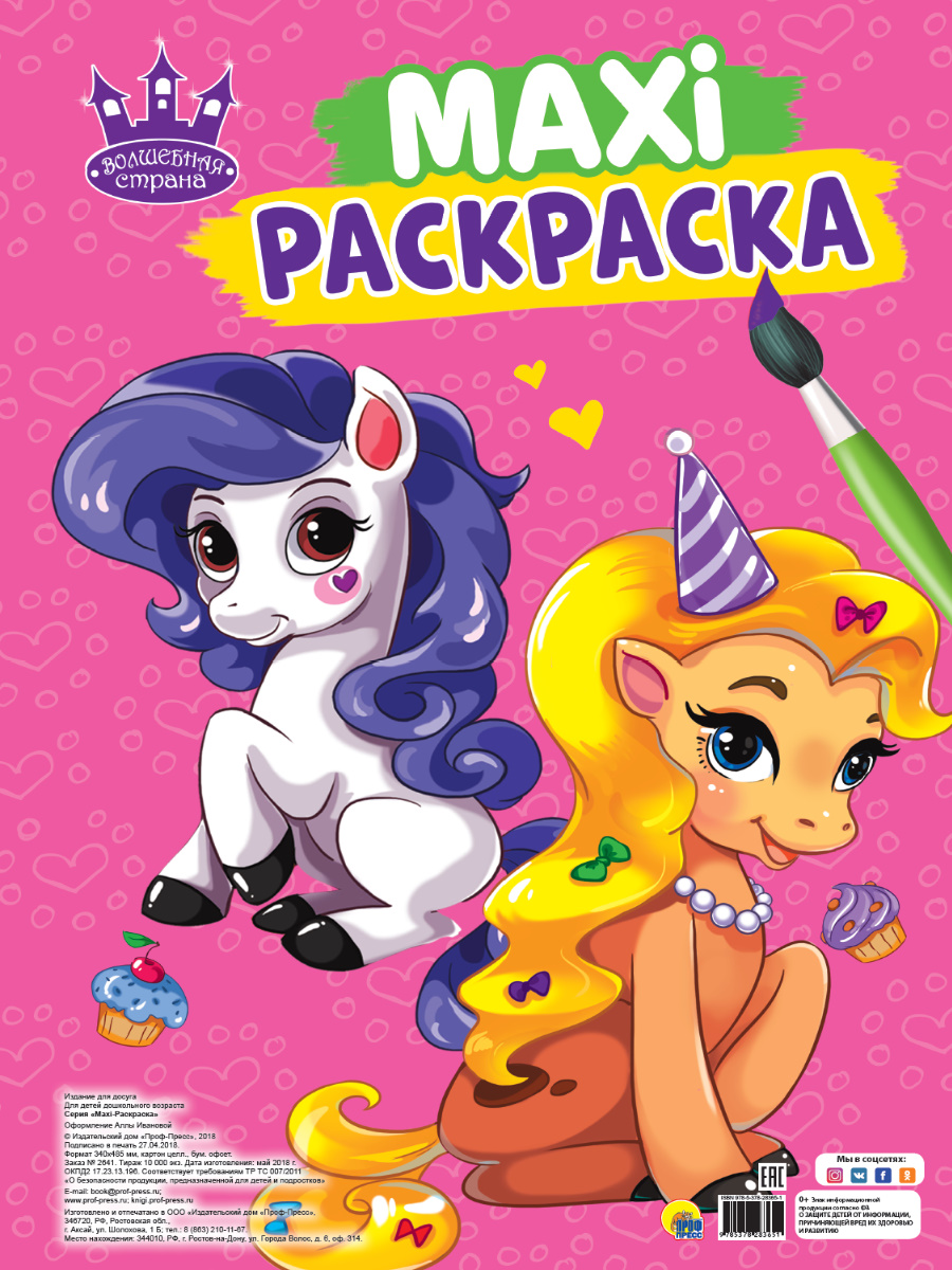 Раскраска MAXI ПРОФ-ПРЕСС Волшебная страна , арт. 283651