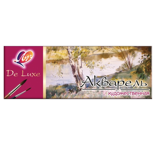 Краски акварельные 16цветов художественные ЛУЧ De Luxe п/к б/к, арт. 14С1019-08