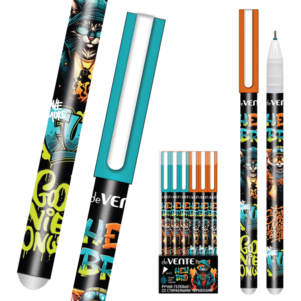 Ручка пиши-стирай гелевая синяя deVENTE Hey Bro корпус ассорти , арт. 5051437