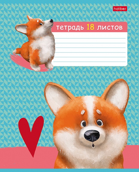 Тетрадь А5 18л клетка ХАТБЕР Рыжий Коржик ассорти, арт. 18Т5тВ1_29025