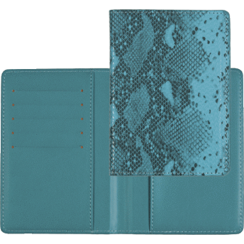 Обложка на паспорт deVENTE Reptile искусственная кожа 5 отделений для визиток бирюзовая, арт. 1030922
