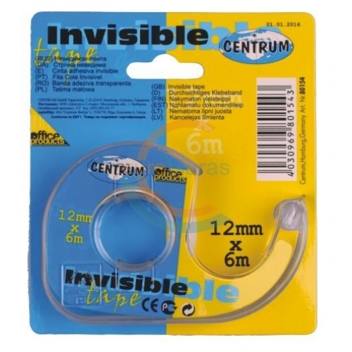 Скотч невидимый на диспенсере 12*6 CENTRUM , арт. 80154