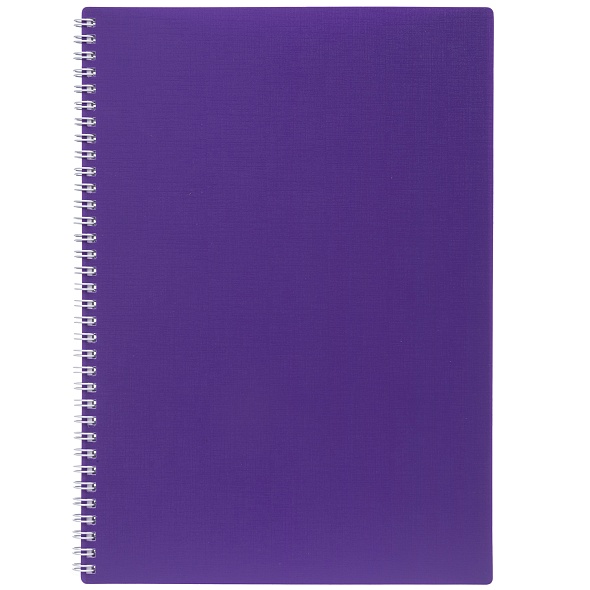 Тетрадь А4 80л клетка спираль ХАТБЕР Canvas пластиковая обложка фиолетовая, арт. 80Т4В1гр_05320 