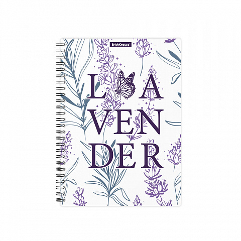 Тетрадь А5 80л клетка спираль ERICH KRAUSE Lavender пластиковая обложка, арт. 58329