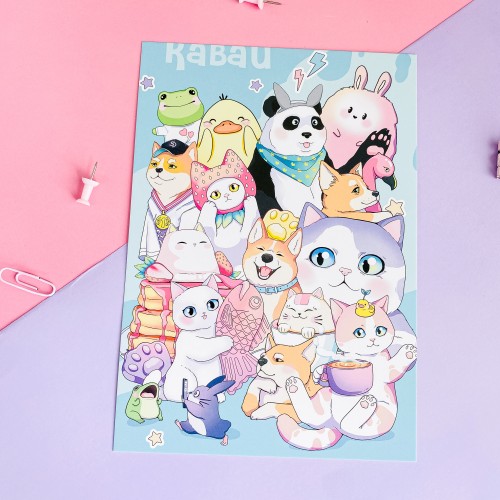 Плакат А5 SWEETCAT Животные Каваи, арт. ПЛ-13