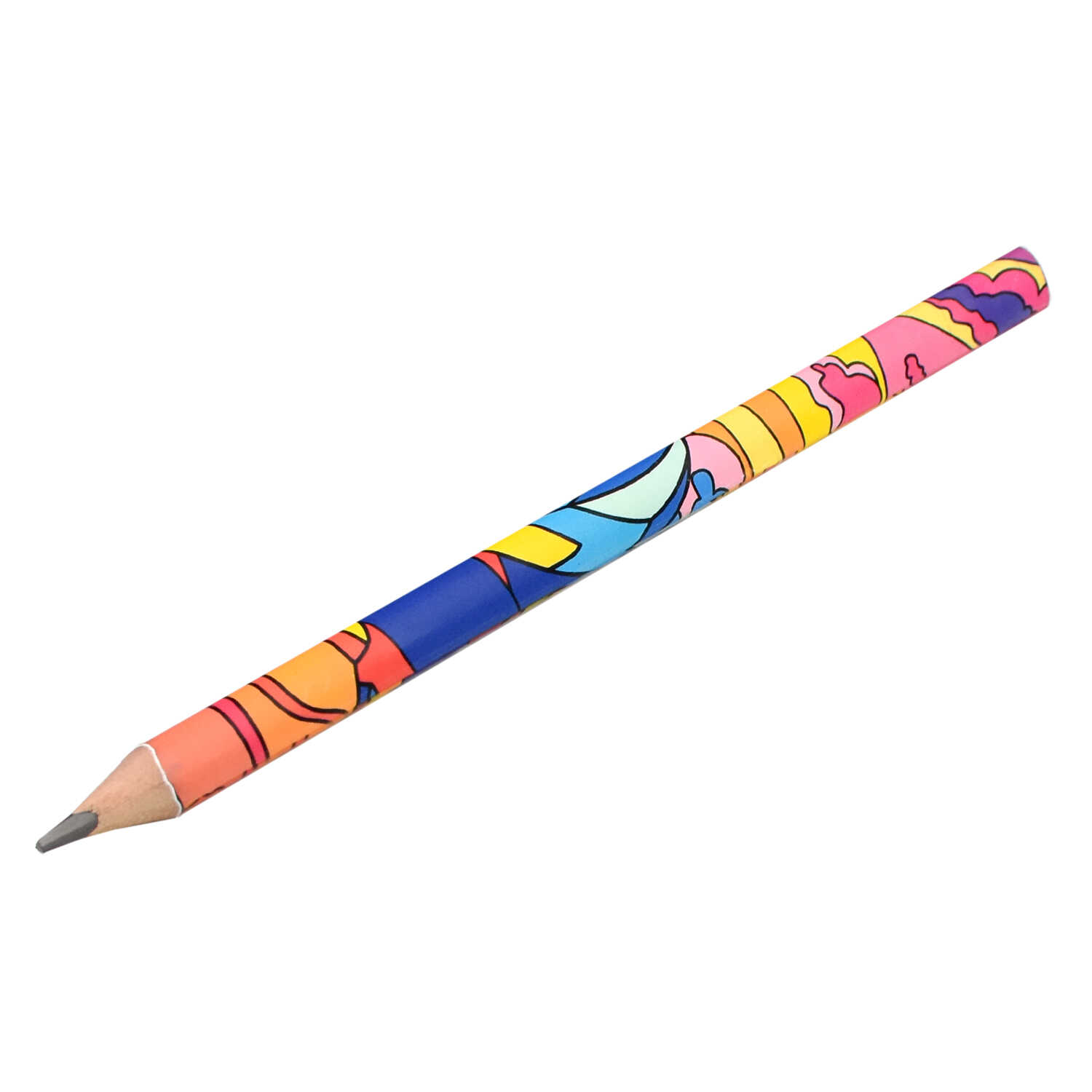 Карандаш чернографитный трехгранный утолщенный HB ФЕНИКС Абстракция корпус ассорти , арт. 63688