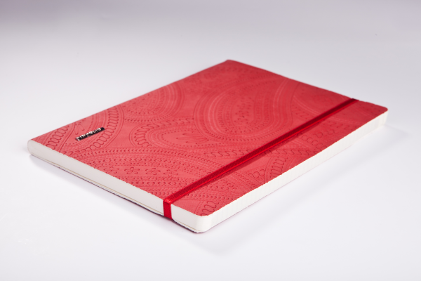 Тетрадь Бизнес А5 160листов Paisley IN FOLIO красная на резинке, арт. I061/red