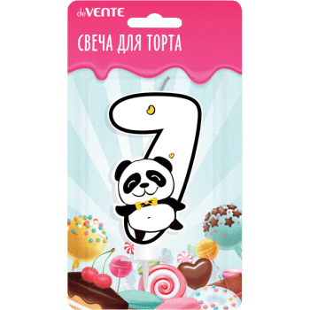 Свеча Цифра 7 deVENTE Панда, арт. 9060118